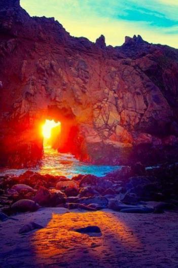 sunset, pfeiffer beach ,california